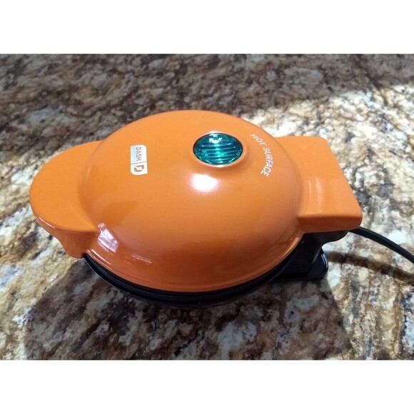 DASH Pumpkin‎ Mini Waffle Maker Orange Electric Griddle Individual DMWP001OR - Picture 12 of 16
